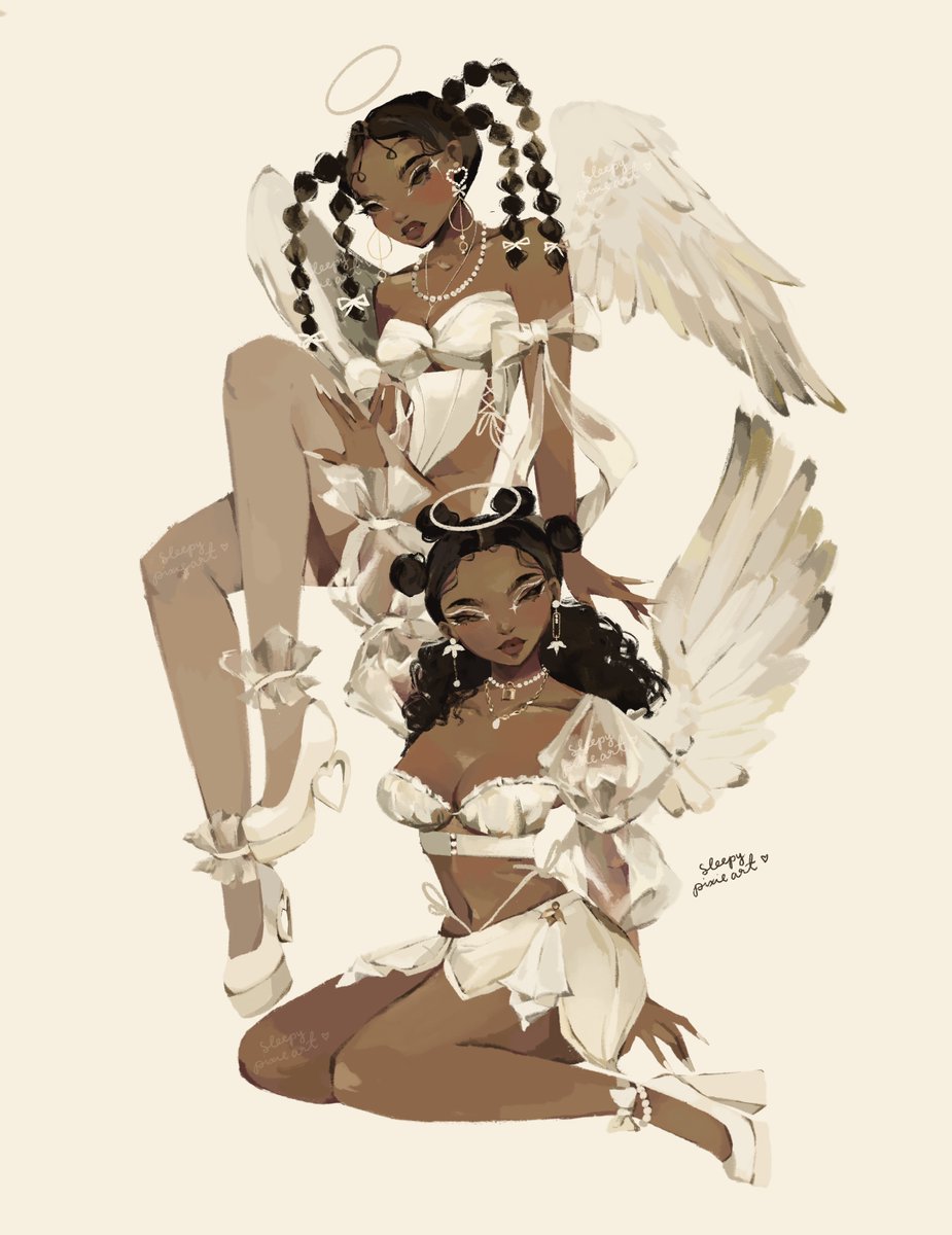 sleepypixieart's tweet image. angels 🦢