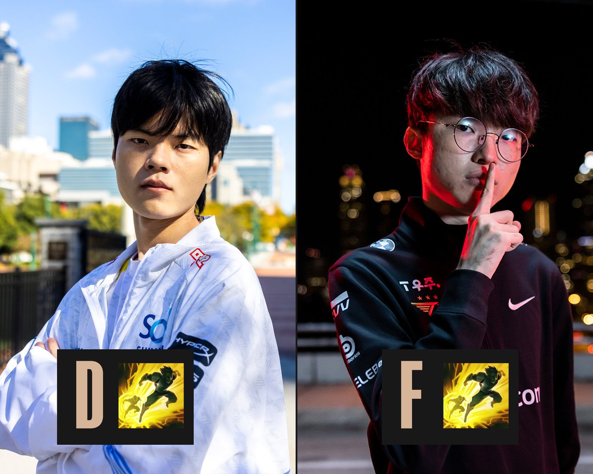 There can only be one:

Flash on D like Deft, or F like Faker? #Worlds2022
