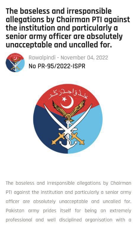 Ahmad_Noorani's tweet photo. عمران خان پر قاتلانہ حملے کے بعد انکی طرف سے ایک فوجی افسر کےسازش میں ملوث ہونےکےالزام کےبعد بجائےایک سیاستدان اور سابق وزیراعظم کے بیان کی تحقیقات کےعزم کا اظہارکرنے کے، فوج کی طرف سےعمران خان کےخلاف ایک سیاسی بیان جاری کیاگیاجو فوج کا کام نہیں۔ میں فوج کے بیان کی مذمت کرتا ہوں۔ https://t.co/tiE7NOziI1