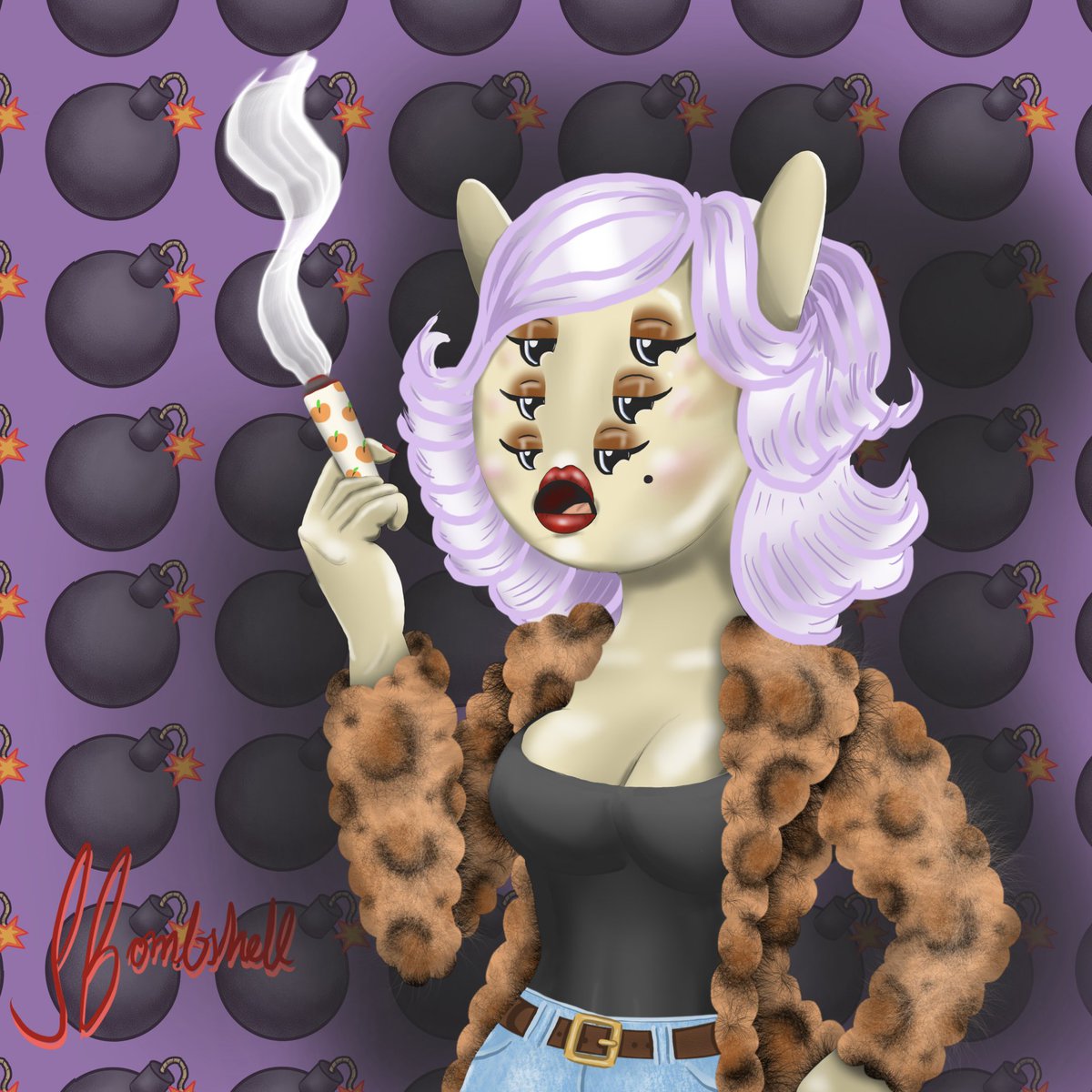 SUBombshell's tweet photo. Suburban Bombshell x @alienfrens 🖖🛸

This is my one and only afe, styled as a self portrait. 💜 https://t.co/3yJjjG6aFg