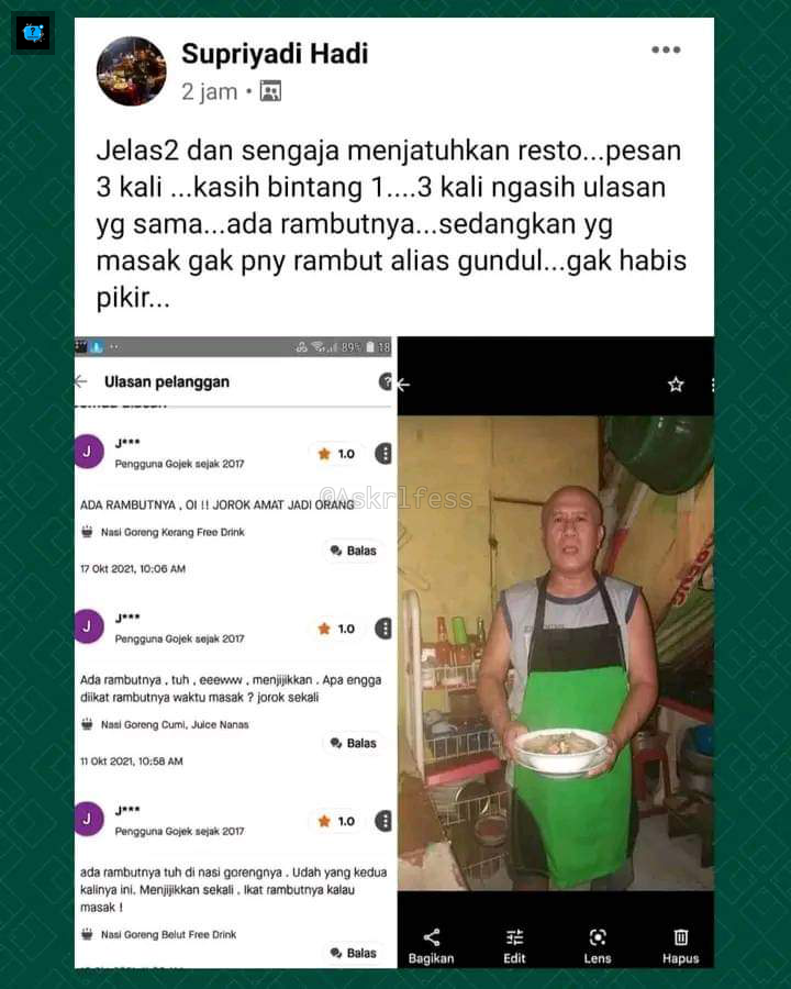 Askrlfess's tweet photo. [askrl] CW // MAKANAN

Kok ada ya orang2 jahat kaya gini 😭 https://t.co/DrJByaH5f8