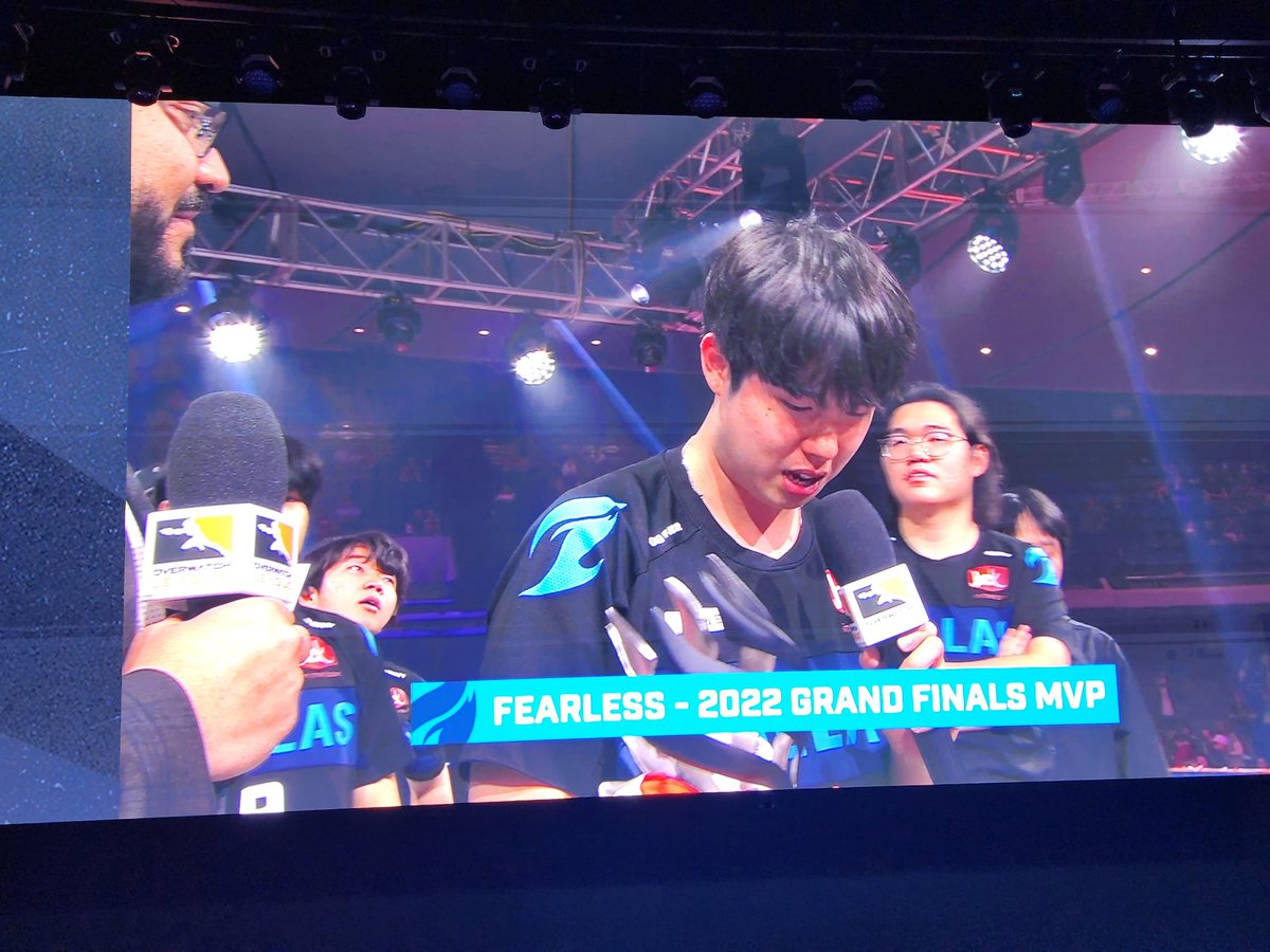kimninanyo's tweet photo. 의석아 진짜 MVP 축하해 너무 최고야 우리 세최탱
#피어리스 #Fearless #댈러스퓨얼 #OWLGrandFinals #OWL2022 https://t.co/i3J0vwOU0j