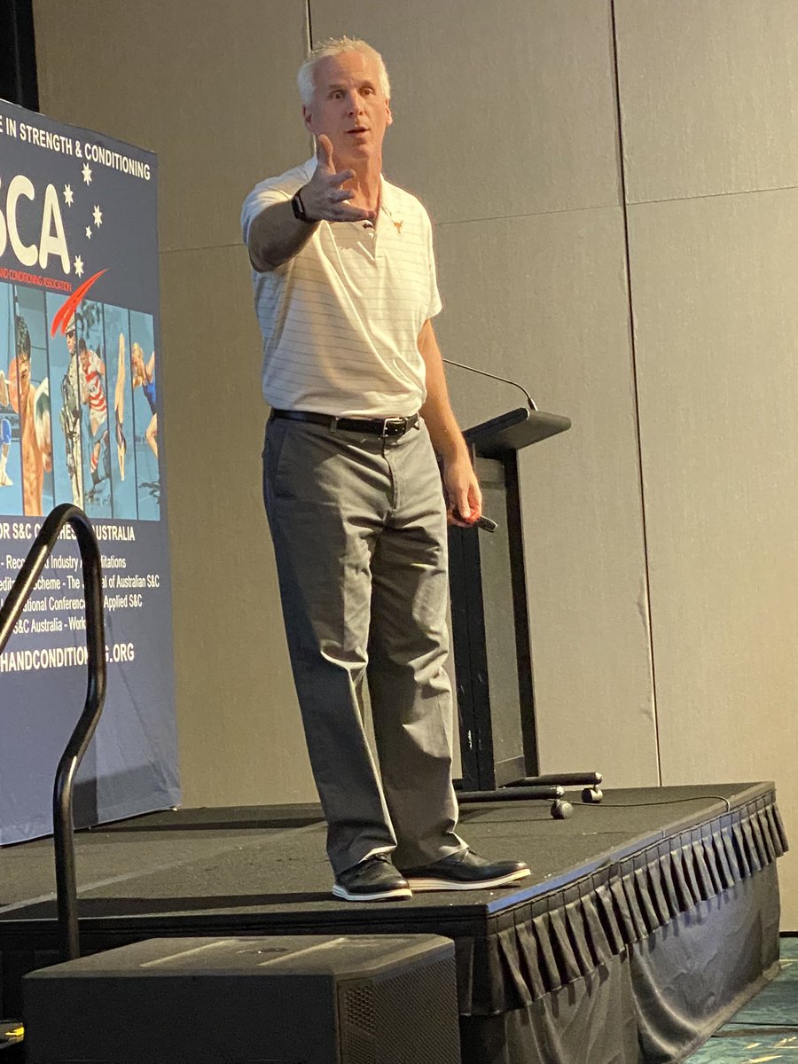 Donnie Maib <a href="/TexasAP/">Texas Athletic Performance</a> delivers his wisdom at the <a href="/the_ASCA/">Aus S&C Assn</a> International Conference on Day 2 #posteriorchain #posture #culture