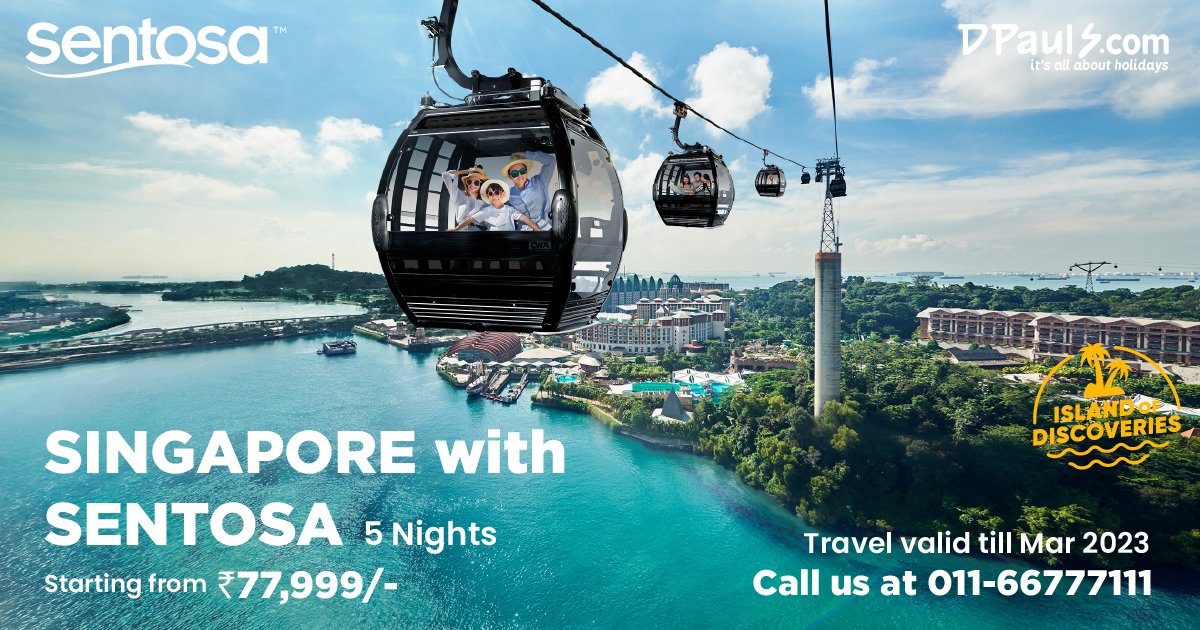 dpauls_travel's tweet photo. Singapore with Sentosa! 5 Nights Package from Rs.77999/-pp
Incl: Airfare, Stay, City Tour, Sightseeing, Etc.
For details, Click https://t.co/NdchHTlX6I OR Call on 011-66777111.
#DPauls_Travel #SingaporewithSentosa #SentosaTour #SingaporePackages #SingaporeTour #SentosaIslandTour https://t.co/BQ0ZPJF027