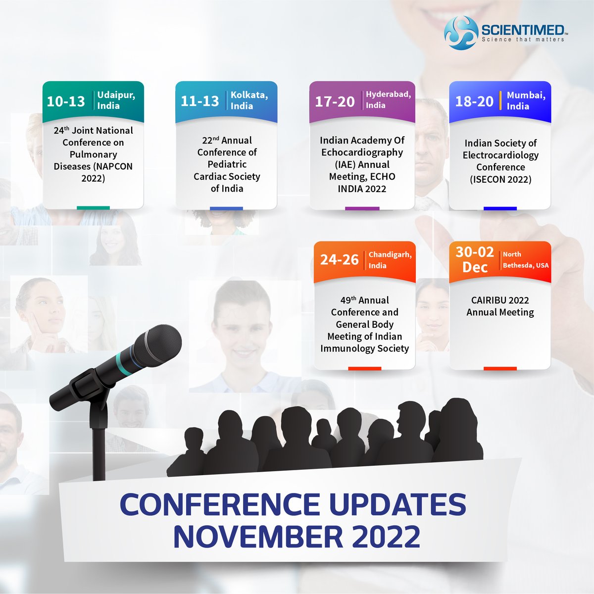 National and International conferences in November 2022.

#conferences #conferenceupdates #November2022 #Scientimed 

For more details on our services, please visit our website: scientimed.com