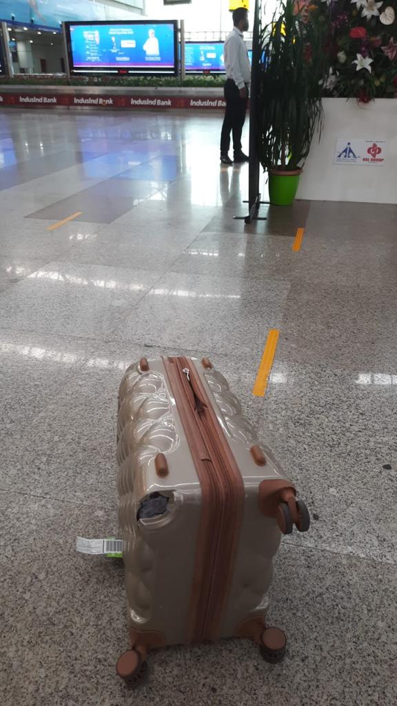 AdityaSharmaOD's tweet photo. Kindly take this matter of mishandling and damage after the flight of my brother's luggage into consideration. This is a case of total negligence by your airlines @AirAsiaIndia ,I therefore appeal and demand a total replacement of the baggage asap! https://t.co/8oG7bgdygo