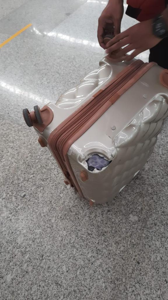 AdityaSharmaOD's tweet photo. Kindly take this matter of mishandling and damage after the flight of my brother's luggage into consideration. This is a case of total negligence by your airlines @AirAsiaIndia ,I therefore appeal and demand a total replacement of the baggage asap! https://t.co/8oG7bgdygo