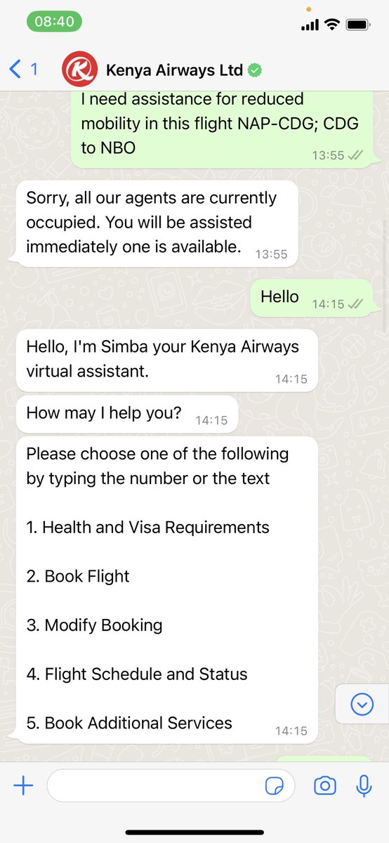 robertamaio90's tweet photo. @_Kenyairways it is 2 days I am trying to reach you from the main line and on WhatsApp. No answer and no assistance https://t.co/Gx5cX2VptE