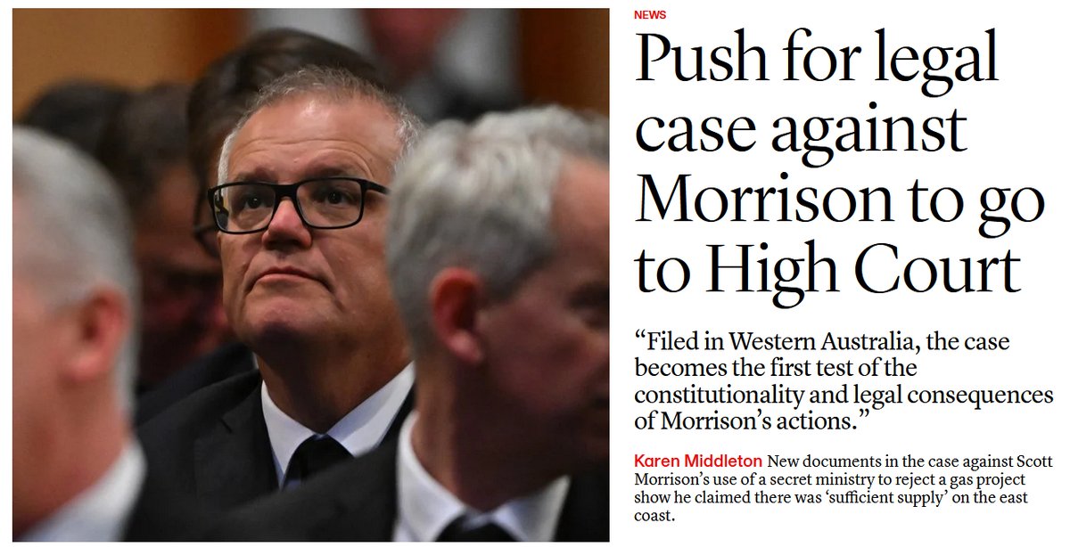 This could be interesting.
In today's @SatPaper by Karen Middleton.
'The High Court appears likely to examine the constitutionality of Scott Morrison’s secret ministerial appointment to the Resources portfolio.......'
#AusPol2022 #scottyministerforeverything