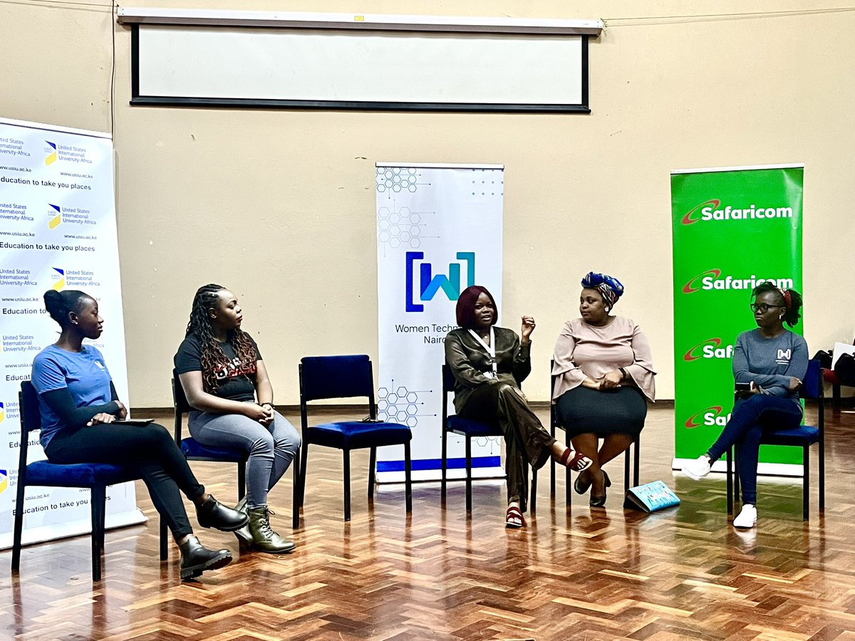 Women TechMakers Nairobi Breakfast Session by @WTMNairobi @GDG_Nairobi happening at @ExperienceUSIU during #DevFestNairobi 

Remarkable panelists @Kolokodess @chao_mbogho @iamsabrina_b

Topic: Claiming your seat at the table

#WTMNairobiBreakfast22 #WTM2022
#DevFest2022