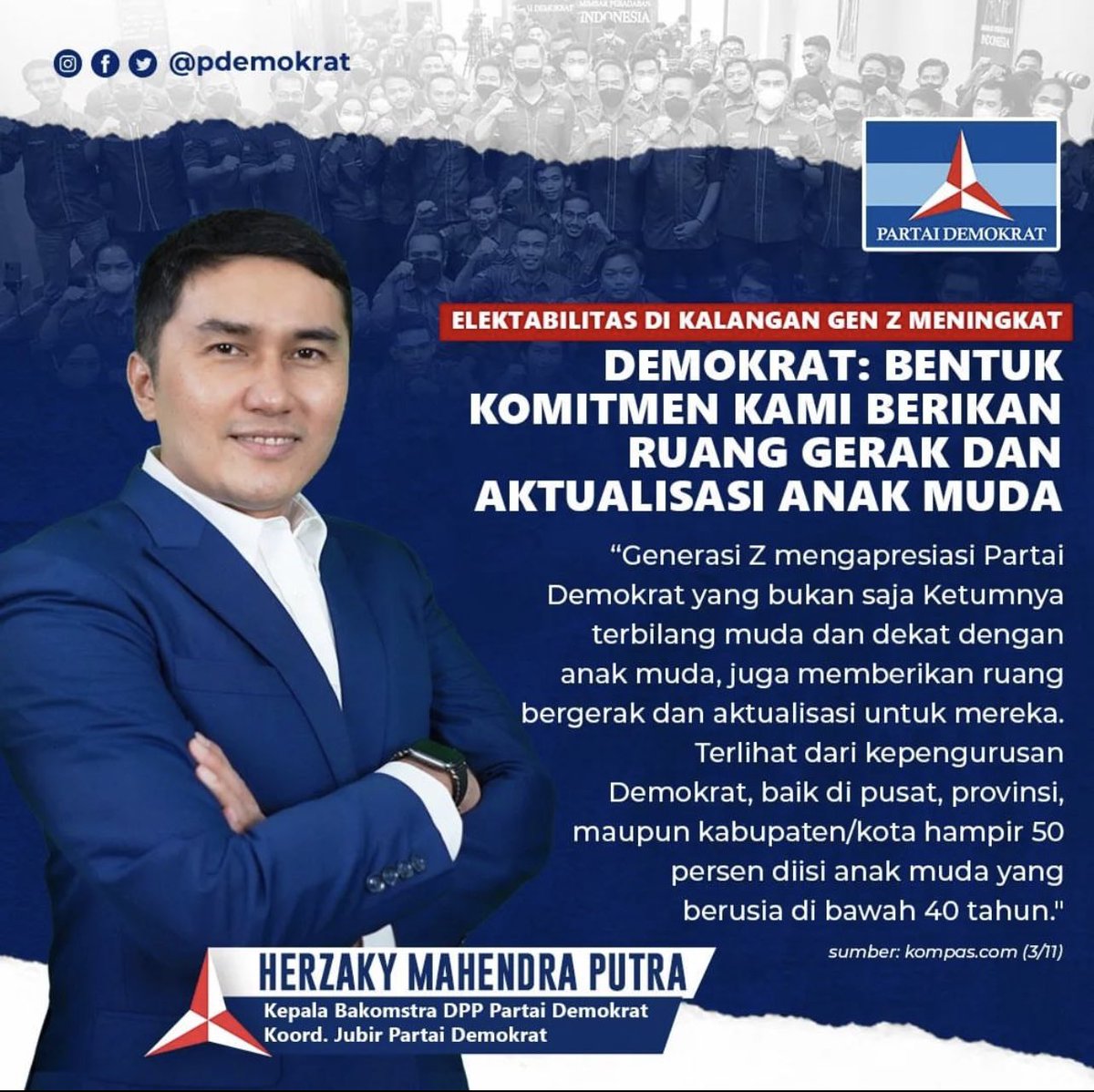 ryanmatrex's tweet photo. Bentuk Komitmen kami berikan ruang gerka dan aktualisasi anak muda.
.
#demokrat #pdemokrat #partaidemokrat #akdem #akademidemokrat #ahy #mamuju #sulbar https://t.co/P45cKj6JPC