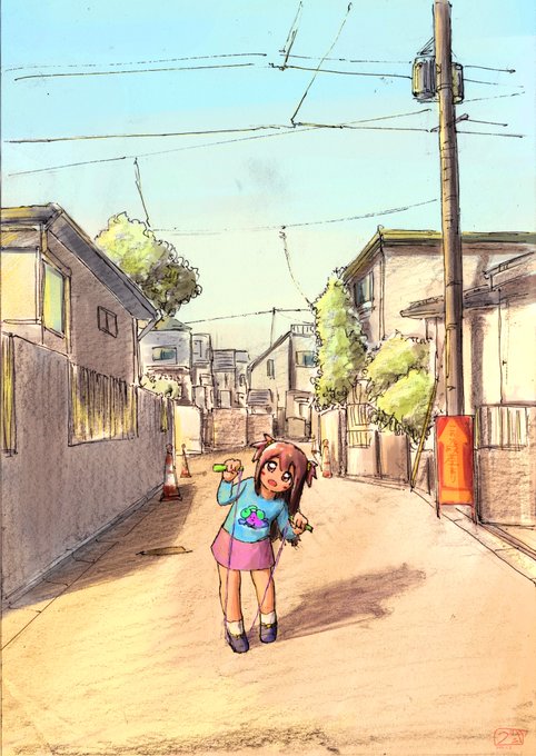 「power lines traditional media」 illustration images(Latest)｜5pages