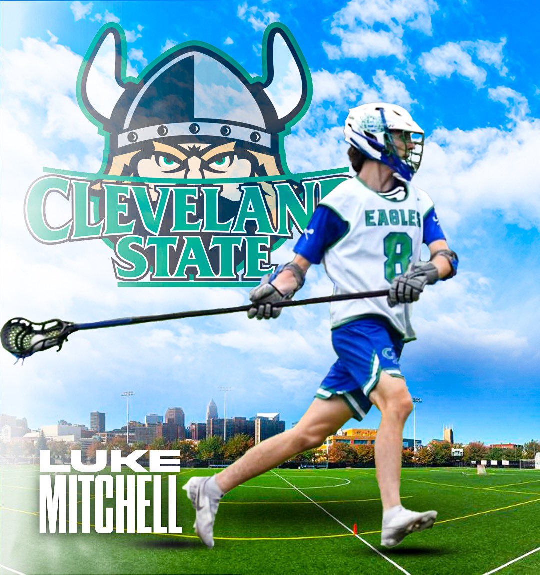 I am excited to announce my commitment to continue my academic and athletic career while playing division 1 lacrosse at Cleveland State. I want to thank all my coaches, teammates, family, and friends who helped me get to where I am today. Go Vikings!