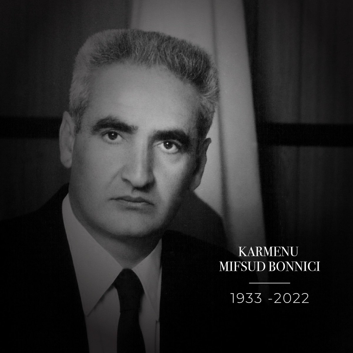 I pay tribute to former PM and PL Leader Karmenu Mifsud Bonnici. A politician who stood up for the working class and social justice. Thank you for your relentless service to the nation. Sincere condolences to his family. - RA