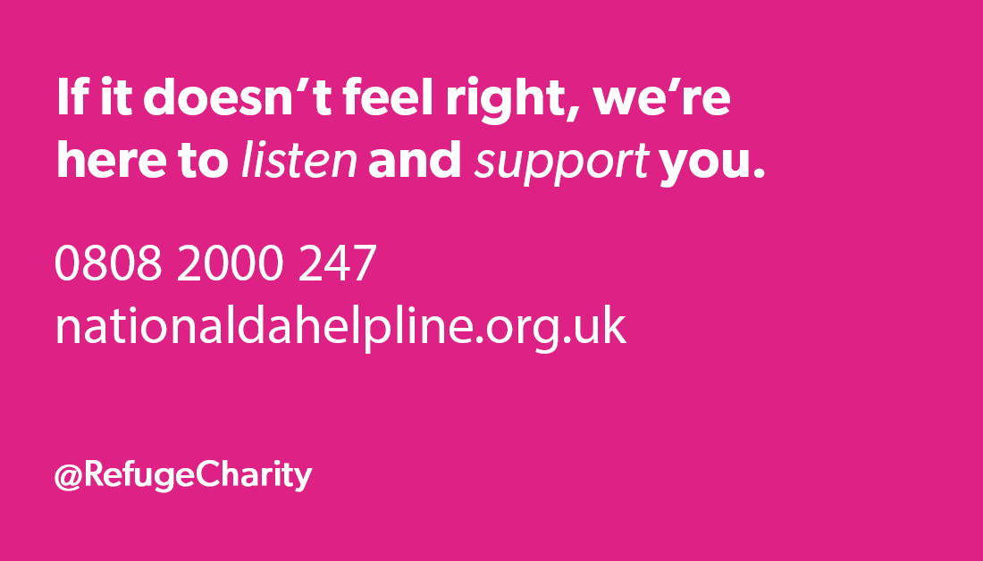 Find yourself constantly apologising? If you’re scared of your partner, we’re here to listen. Call our National Domestic Abuse Helpline for free on 0808 2000 247 or contact us online: bit.ly/33OYW73/