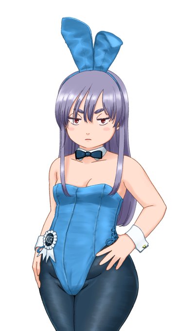 ミニマム紫髪太眉赤三白眼デカケツバニー 