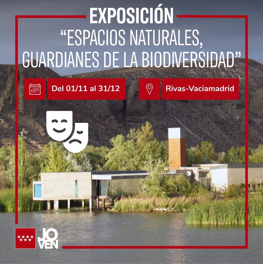 Conoce los #EspaciosNaturales de España, #guardianes de la #biodiversidad, a través de la exposición del Centro de educación ambiental El Campillo #RivasVaciamadrid  con @fonamad  <a href="/ceneam/">ceneam</a> hasta el 31/12  buff.ly/3gZowCv #Juventud #medioambiente #ecosistemas