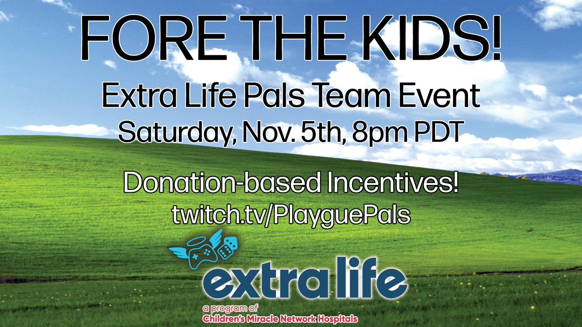 **IT'S CHARITY TOURNAMENT TIME**

Come cheer for our balls ⛳️ in a high octane Golf With Your Friends tournament!!

We're getting in on the #ExtraLifeGameDay action and raising money for <a href="/ExtraLife4Kids/">Extra Life</a> <a href="/radychildrens/">Rady Children's Hospital-San Diego</a>! Your donations change how we play, so come ruin our day 😈