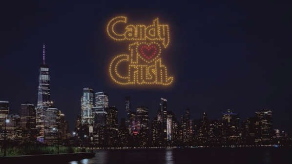davenewworld_2's tweet photo. They used hundreds of drones to light up the NYC skyline with a Candy Crush ad. It's starting. Corporations will clutter every square foot of the sky and bombard our senses with junk food and viagra ads until we forget what the stars ever looked like. https://t.co/NxzhuoaHAn