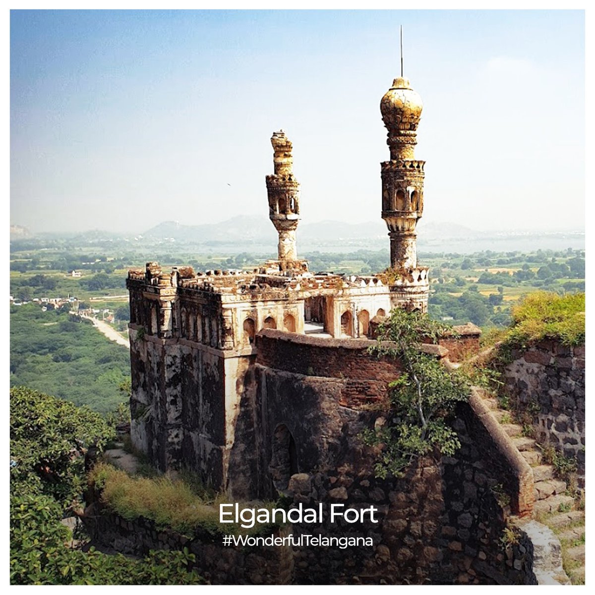 Located on scenic hillock, Elgandal Fort offers a mesmerising view of the town and Manair river. Do not miss check out this magnificent beauty on your next visit to Karimnagar. 

#WonderfulTelangana #ElgandalFort #Fort #TSTDC #TelanganaTourism #Telanganal