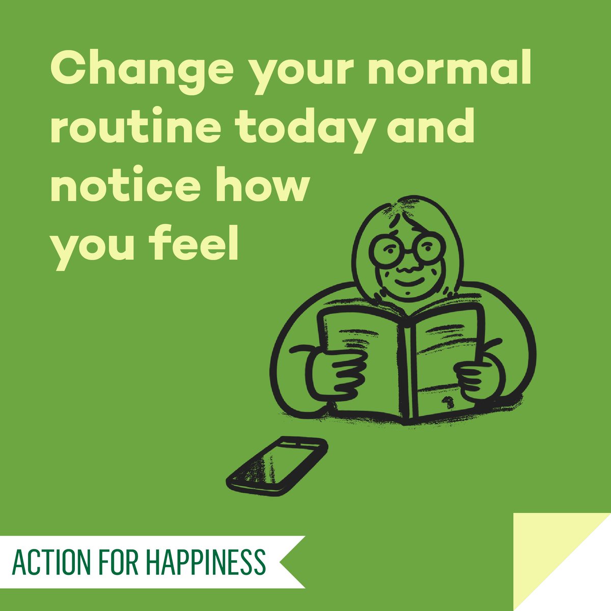 New Ways November - Day 5:  Change your normal routine today and notice how you feel actionforhappiness.org/new-ways-novem… #NewWaysNovember