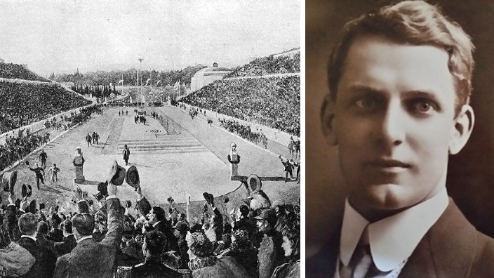 mariobianchi18's tweet photo. Il #5novembre 1873 nasceva #TeddyFlack. Vincitore di 2 ori (800 e 1500) e un bronzo alle Olimpiadi di Atene 1896. Primo australiano a vincere un oro olimpico. Partecipò anche alla maratona: al 4° km stette male, lo sorresse l'ambasciatore australiano che lo seguiva in bicicletta. https://t.co/EMD78Da0di