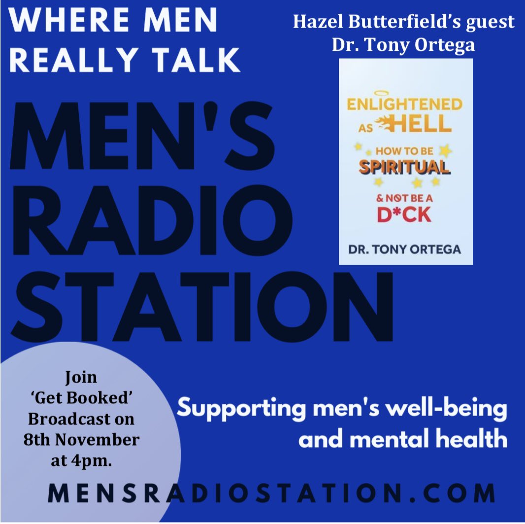 nuttybutty's tweet photo. Are you ready for a good ol’ chinwag about the new book #EnlightenedAsHell - How to Be Spiritual and Not Be a D**k by @DrTonyOrtega?
Live from Monday 8th on my book show focusing on @MentalWellbeing #GETBOOKED
Listen @womensradiostn @MensRadioStn https://t.co/oVYe90ZJEb