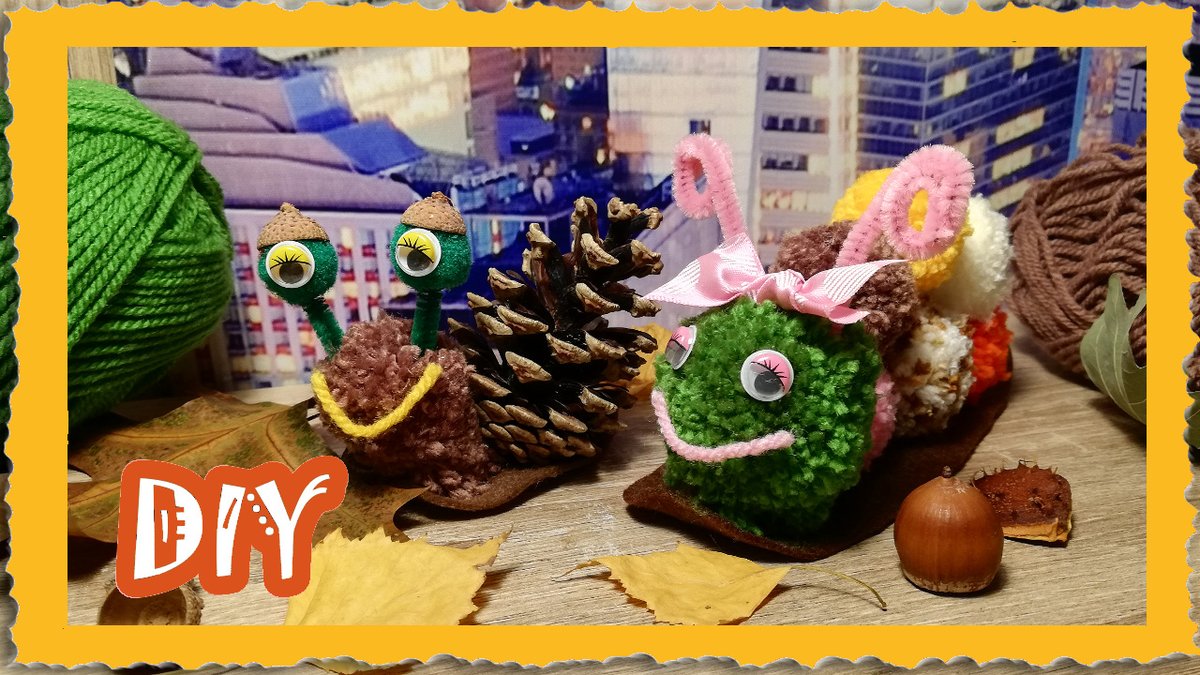 O0Milena's tweet photo. Mal wieder Zeit für Pompons DIY - Pompon 🧶 🐌Schnecken 🍁🐌 mit Pompon- Maker ✂ #handcrafted #pompons #basteln #kreativ #YouTube #fox   #YouTubeVideo #smallyoutuber Video dazu gibt es hier 👀Schaut vorbei👉 https://t.co/mqma2HRfcl https://t.co/l4eyE8qtOJ