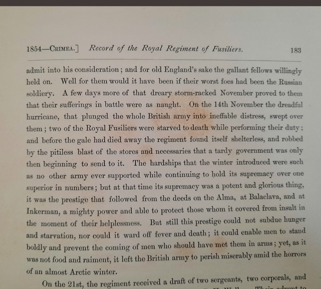 Today is the anniversary of the Battle of Inkerman 5th Nov 1854. An extract from Wheater's Record of the Royal Regiment of Fusiliers describing the Fusiliers at the Battle. Also noted are the horrendous conditions that soldiers endured in the Crimea #Fusiliers #FusilierHeritage