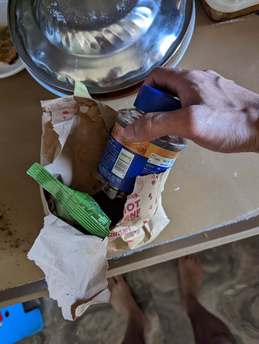 sajdx1's tweet photo. So this just happened @Swiggy @SwiggyCares @SwiggyInstamart . I ordered instant coffee from Swiggy Instamart and received the package in this condition. This is such a safety hazard!! This could have cut someone's hand! I almost grabbed a broken piece of glass and cut myself. https://t.co/pqDaLEICNX