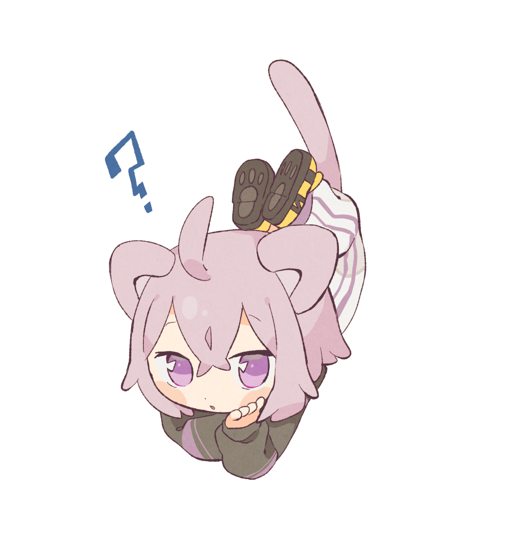 nekomata okayu 1girl tail animal ears solo ? purple eyes cat ears  illustration images