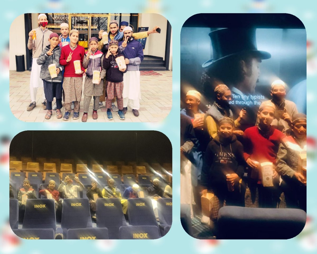 FatimaD75261608's tweet photo. Widening the horizon of Madrasa kids a screening of Movie ‘Phone Bhoot’ in INOX, Srinagar was organised taking the initiative of 'Reopening of Cinemas in Kashmir'
forward.
#HappyMadrasaChildren
#Cinemainkashmir 
#Developedkashmir https://t.co/SSPKdD1a74