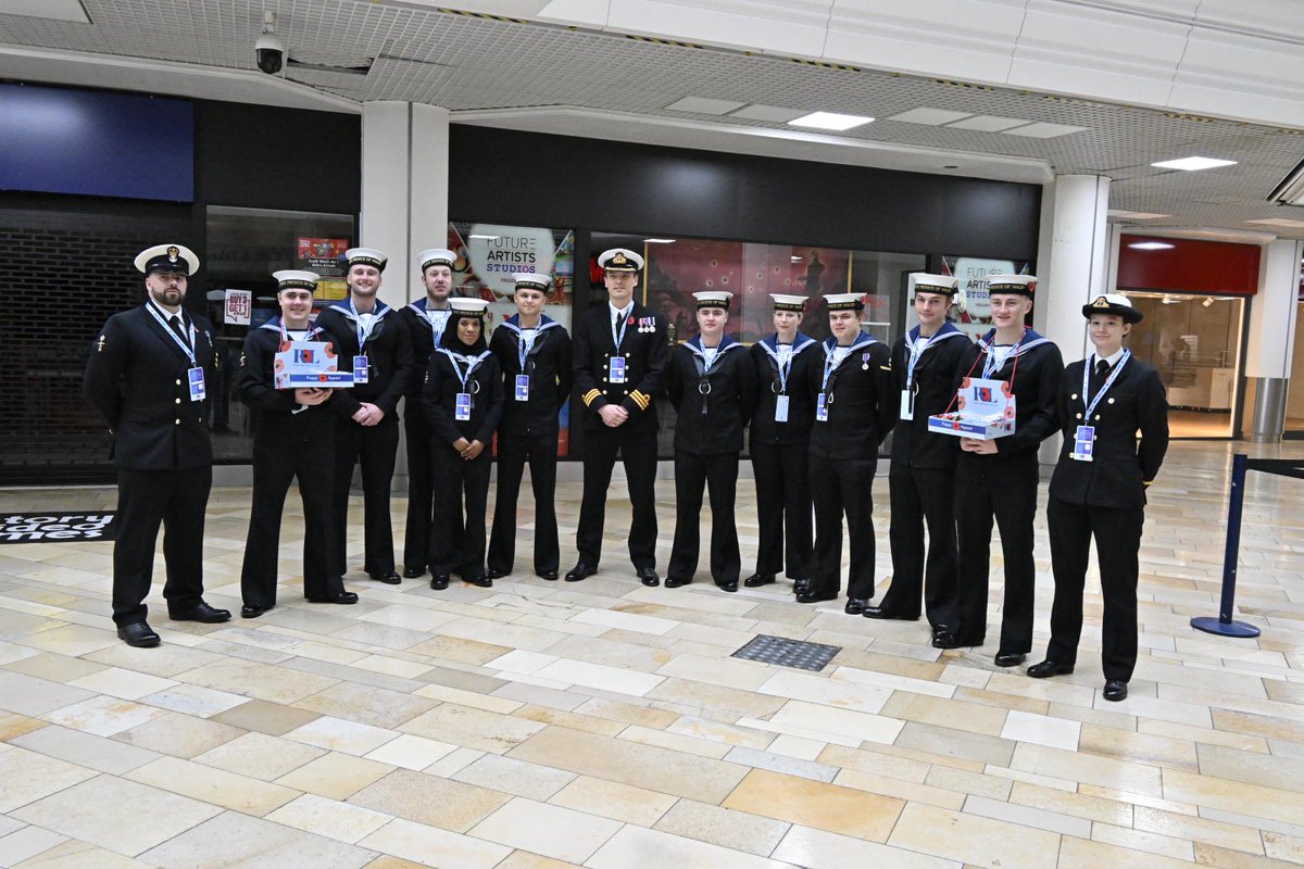 Ships company ftom the Prince Of Wales ready to start their day volunteering here in Bristol.