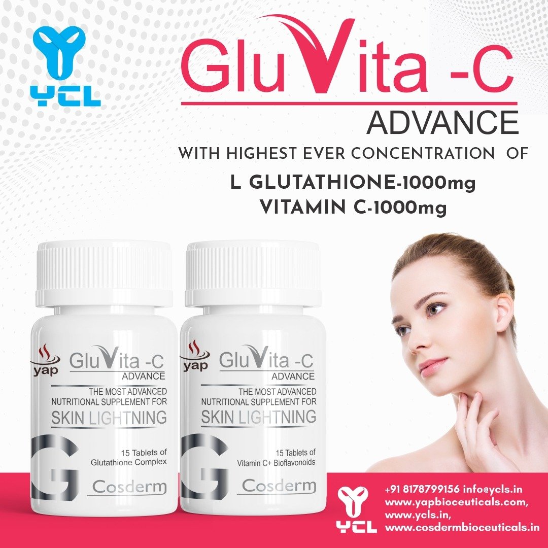 GLUVITA-C ADVANCE unique combination is beneficial for skin health. Skin augmentation like whitening of the skin, cleansing of the skin. It improves skin from dark spots, pigmentation, wrinkles, acne scar, age spots, dark circles, blemishes, tan and freckles.