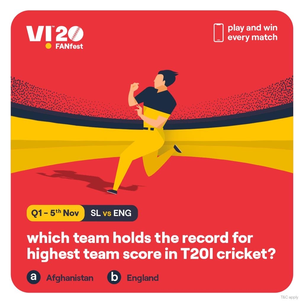 Your love for cricket could help you win big. Answer the #Vi20FANfest contest question and you could stand a chance to win an iPhone every match. #ContestAlert #SLvsENG