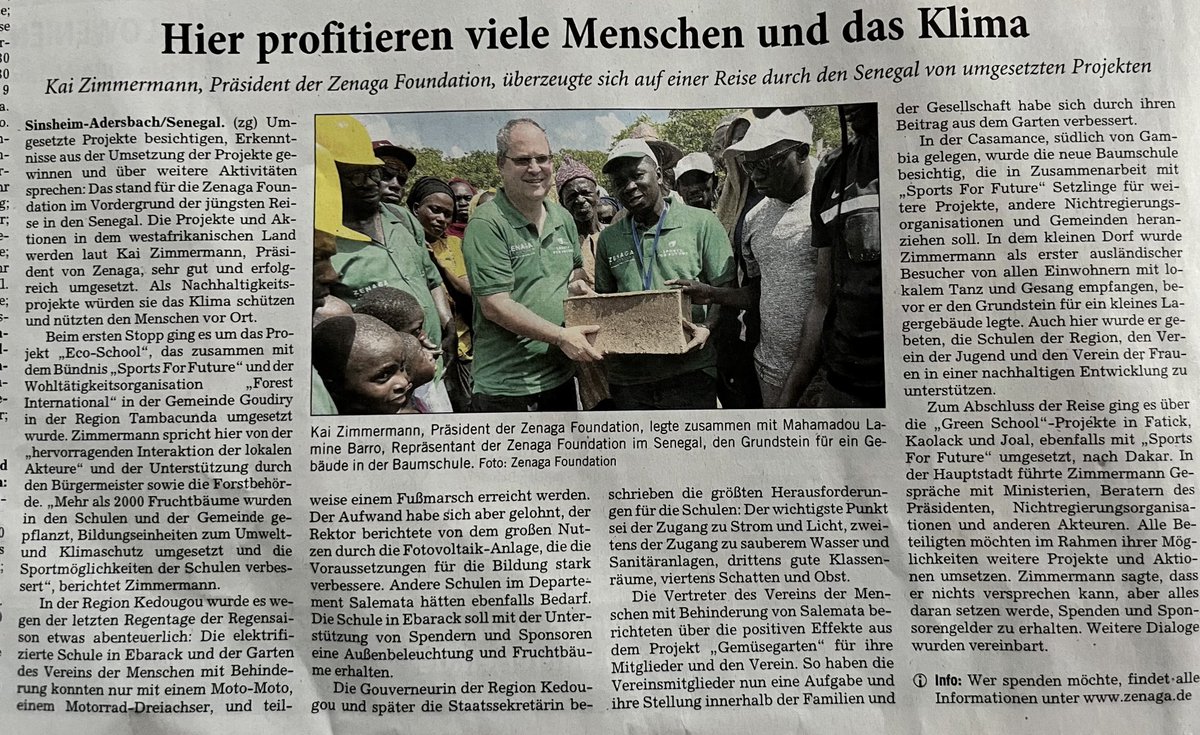 Passend zur morgigen Eröffnung der UN-Klimakonferenz. Wir handeln und setzen erfolgreich Projekte im Senegal, Nigeria, DR Kongo und weiteren Ländern um. Ergänzt durch Aktionen in Deutschland. Leisten sie Ihren Beitrag: zenaga.de - helfen@zenaga.de
