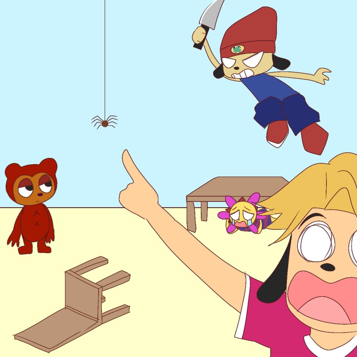 parappa fights a spider
#parappatherapper
#parappatherapperfanart
#parappa