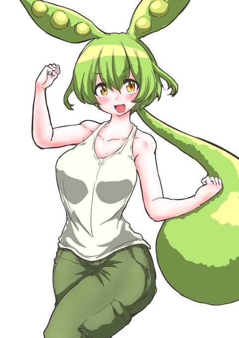 #どんどん土曜日ずんだもん 
今日のタンクトップ&カーゴパンツです 