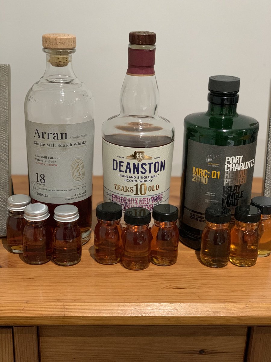 W9_Whisky's tweet photo. Whisky is for sharing! Recently poured out these samples to share with some fellow internet whisky friends. The Deanston was just something I took in trade for a bottle of rum I decided I didn’t want but I’m really enjoying it #whisky #scotchwhisky #singlemaltwhisky https://t.co/mdVNorXt1U