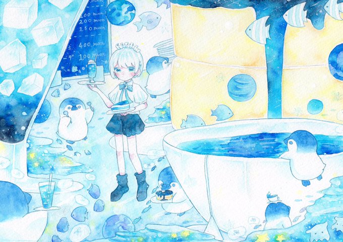 「喫茶 kaisei」夜空と海の澄みきった味のするメニューはいかかですか?#くもらないまち。#おつきまると惑星 