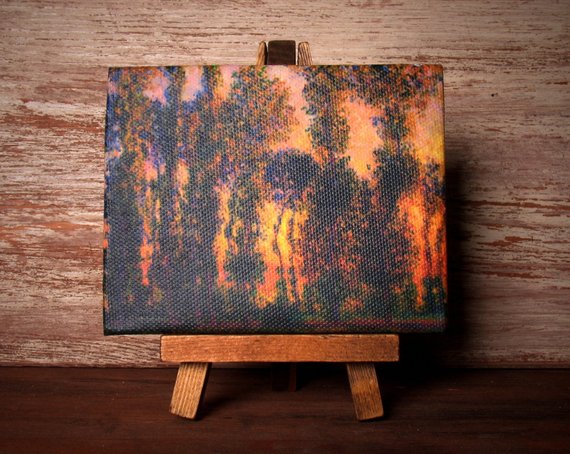 DinkyWorld's tweet image. Claude Monet: &quot;Poplars at Giverny in Sunrise&quot; - Miniature Canvas for Your Dollhouse - etsy.me/2P1c9TO