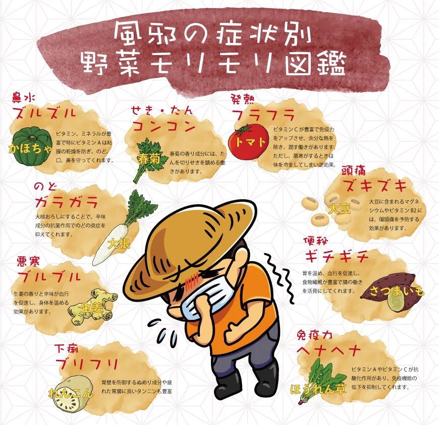 身体の不調にはこれ！「風邪の症状別　野菜モリモリ図鑑」。