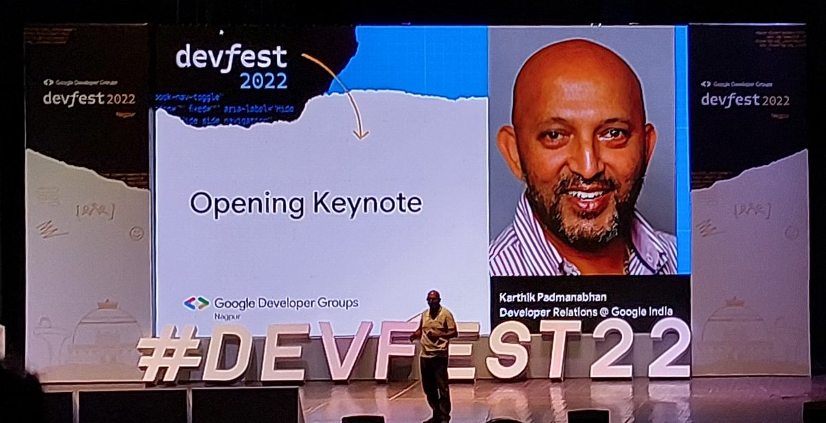 OmTajne's tweet photo. Google DevRel from Bangalore talking about Tarri-Poha of Nagpur at Devfest Nagpur 2022. What an amazing start to the event🙌🏻
#DevFest2022 #dfn22 https://t.co/C50w56svah