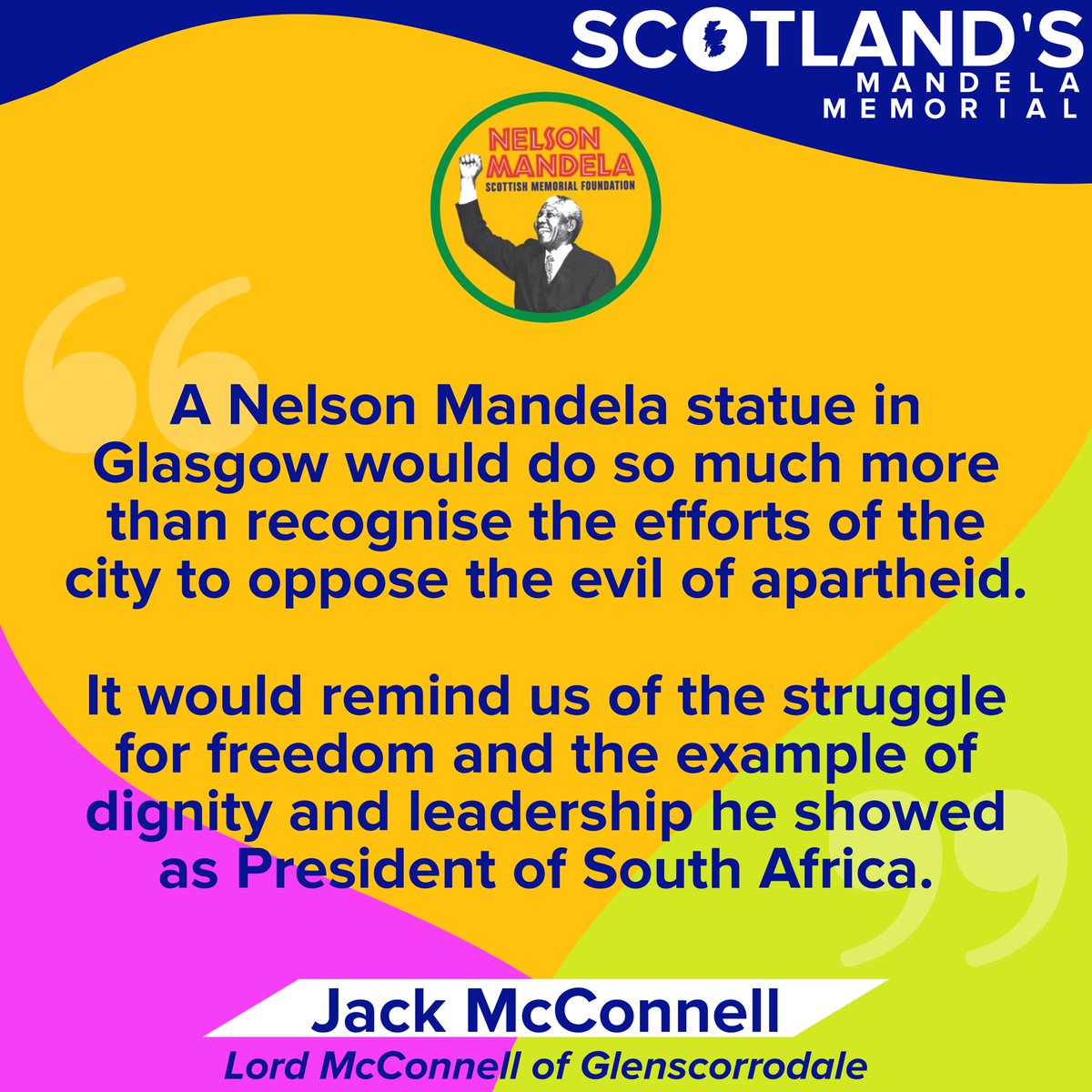This is the last weekend of our Crowdfunder Appeal, lets make it really count! Scotland's Mandela Statue - Make It Happen! Final messages of support are still coming in like this one from Lord Jack McConnell. Please donate now at bit.ly/MandelaCrowd @LordMcConnell