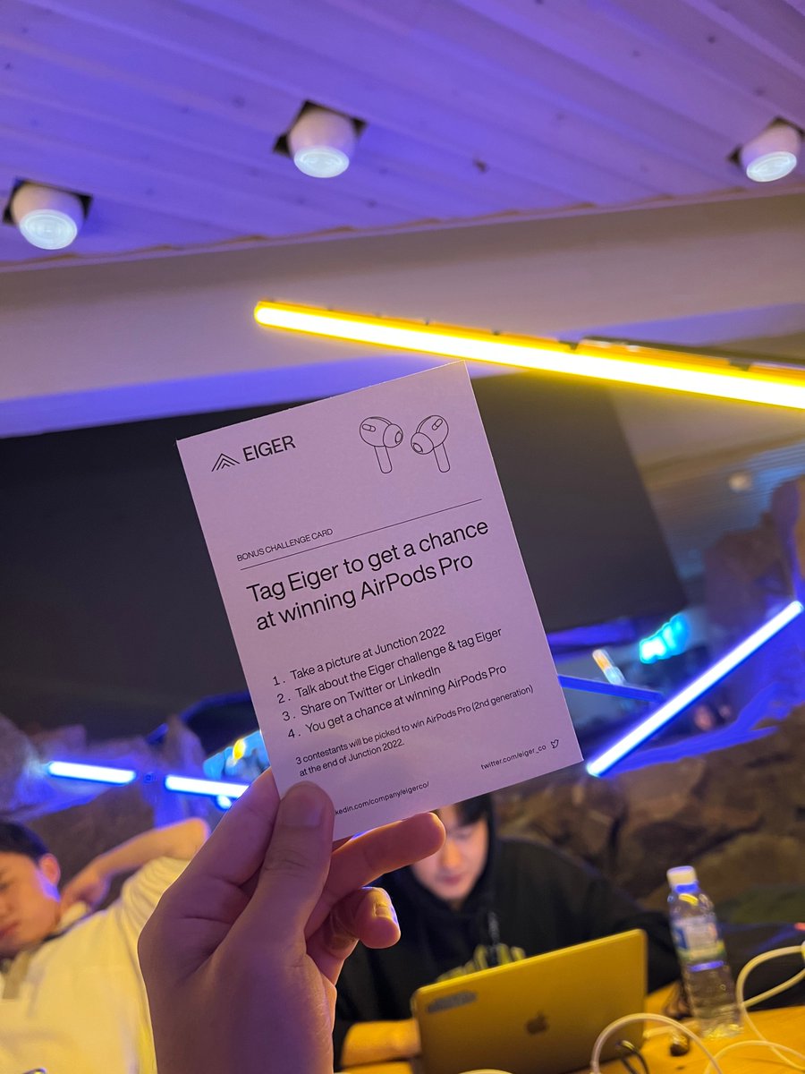 codertimo's tweet photo. In JUNCTION 2022, @Eiger_co opens challenges through time travelers⚡️🚀 Super Interesting challenges! #Eiger #JUNCTION2022 https://t.co/pxXZcOGGjb