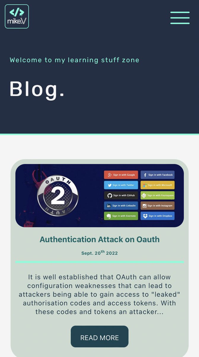 vibert_michael's tweet photo. Spent a bit of today working on the blog page of my portfolio site. I’m lucky that I can utilise some work I did in a #CyberSec unit to create blogs. Also made one about the checkbox hack. 
#Blog #learntocode #CodeNewbie https://t.co/lCmULk7EQh