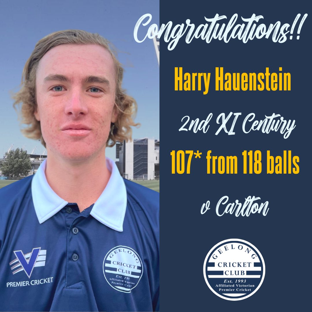 Great work by Harry Hauenstein on debut in the GCC 2nd XI today! A great win over Carlton with two balls to spare. 👏👏🏏