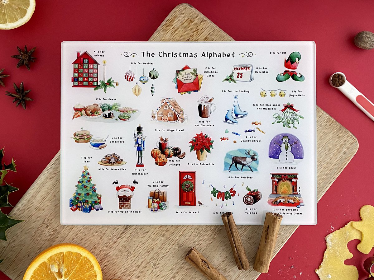 ShelliGraham's tweet image. Hey #UKGiftAM, I have something new… ‘The Christmas Alphabet’ 🥳 This brand new design is available as a glass cutting board, fine art print, placemat, mug, greeting card and storage tin 🎄

yeticardsandgifts.com/collections/ch…

#UKGiftHour #Christmas2022 #ChristmasGift #christmasgifting