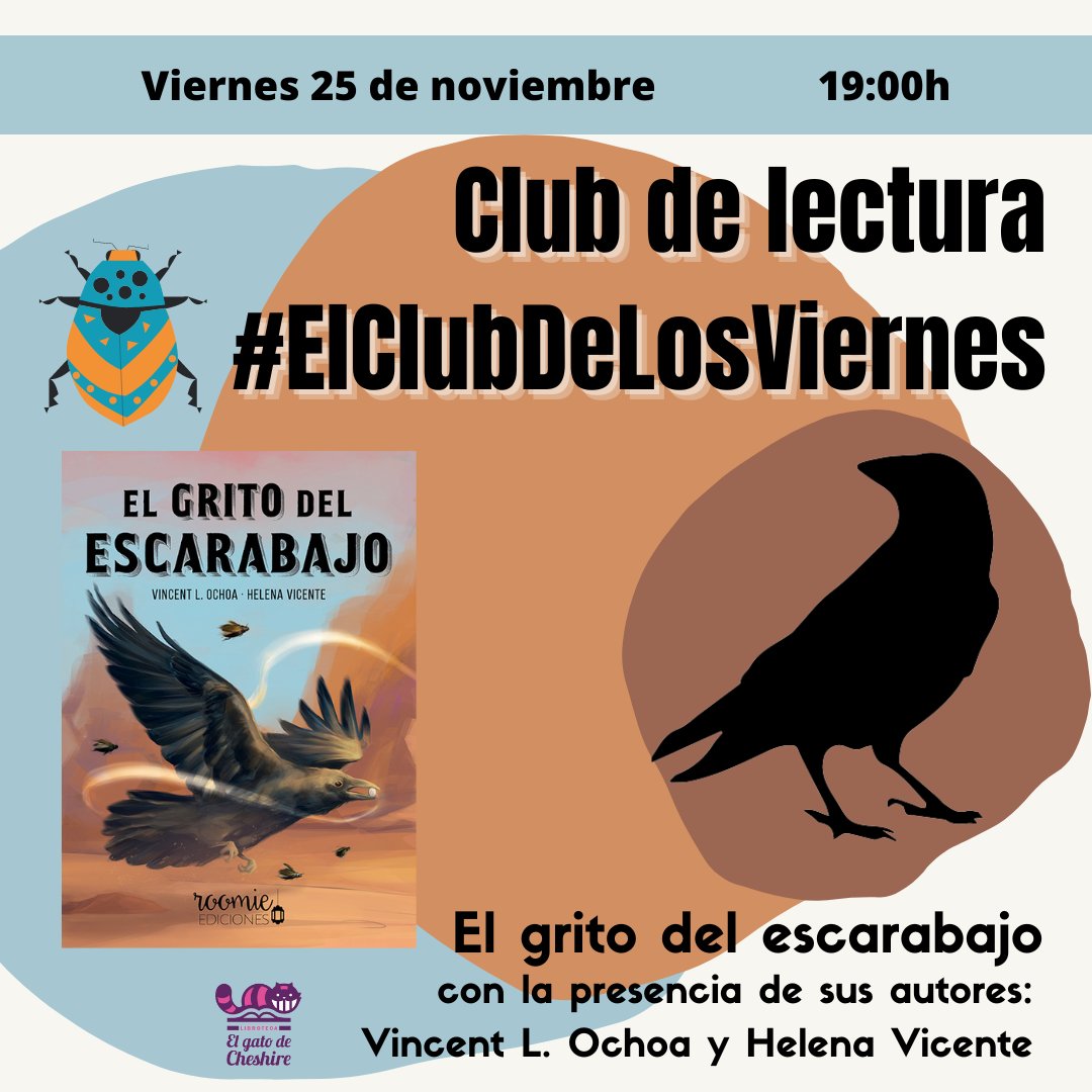 Este mes en el Club de lectura presencial de la Libroteca #ElClubDeLosViernes, leemos #ElGritoDelEscarabajo de <a href="/VinLena_/">Vincent y Helena</a>. 
Ambos estarán en la reunión el día 25 de noviembre, por algo son dos de los autores más queridos en el club.