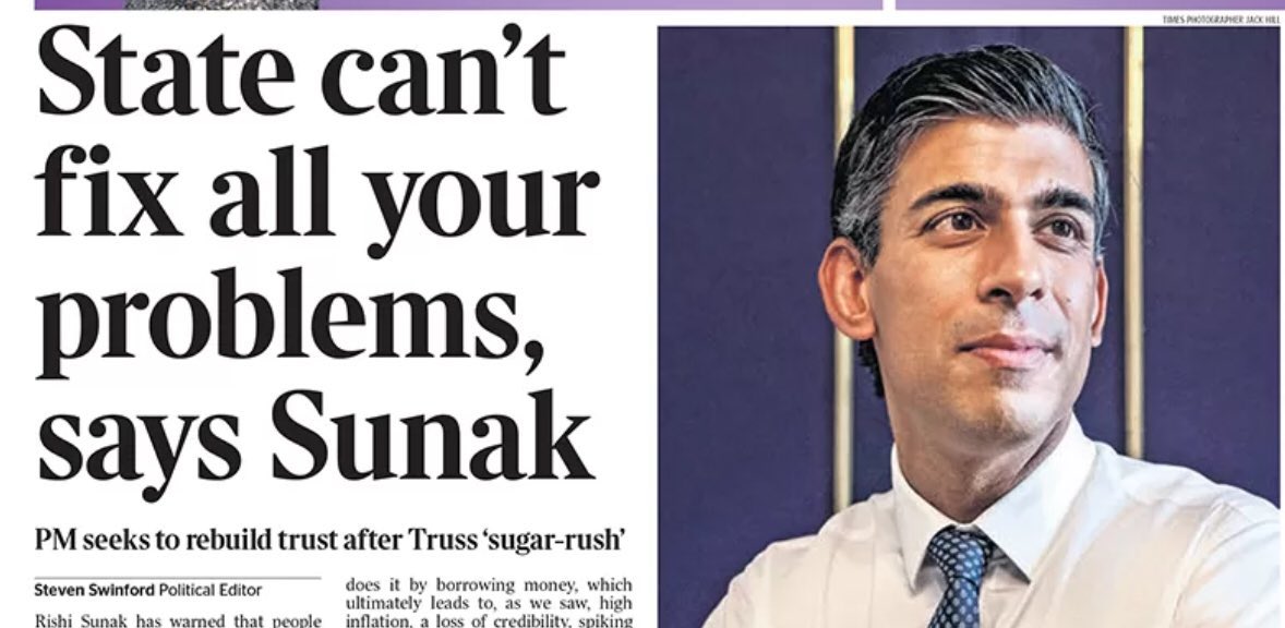OxfordDiplomat's tweet image. Sunak, you’re deluded. Since when did we ever think the state could fix all our problems. We simply just want them to stop creating new ones.